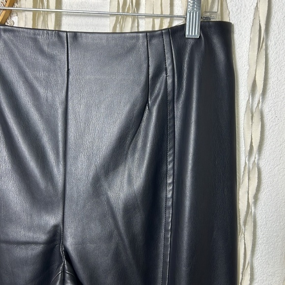 Free People | We The Free NWOT Faux Leather High Rise Split Flare Hem Pants 31 - Picture 3 of 11